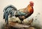 Photography of a majestic rooster. Generative Ai