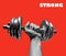 Photography of male hand holding dumbell gym weight