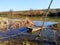 Photography Of Old Sunken Wooden Fisherman Boat In River Zlatica In Serbia
