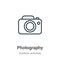 Photography outline vector icon. Thin line black photography icon, flat vector simple element illustration from editable outdoor