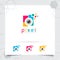 Photography and photo logo design with concept of colorful camera lens icon vector for photographer, studio photo, and wedding