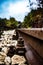 Photography of railway track's, nuts and screws