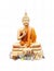 a photography of a statue of a person sitting on a pile of rocks, there is a statue of a buddha sitting on a pile of rocks