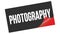 PHOTOGRAPHY text on black red sticker stamp