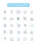 Photography vector line icons set. Photographer, Shutter, Aperture, Camera, Capture, Photo, Canon illustration outline