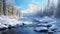 Photoreal Winter Landscape In Quebec Province: Lifelike Renderings Of Snowy Tranquility