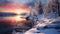 Photoreal Winter Landscape: Quebec Province\\\'s Romantic Riverscapes