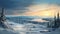 Photoreal Winter Landscape Wallpaper In Quebec Province