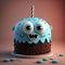 A Photorealistic 3D Cake With Big Eyes and a Smile - Global Illumination