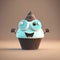 A Photorealistic 3D Cup Cake With Big Eyes and a Smile - Global Illumination