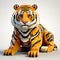 Photorealistic 3d Lego Tiger: A Pristine Iconic Creation