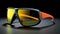 Photorealistic 3d Rendering Of Orange And Yellow Goggles