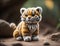 Photorealistic AI generated image of a little tiger, made in woolly style