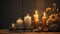 photorealistic, all saints\\\' day background, sober, candles, soft tones, all Saints Day or All Souls\\\' Day.