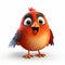 Photorealistic Animated Angry Birds Character: 3d Pixar Bird Illustration