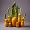 Photorealistic Asparagus And Carrot Characters