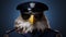 Photorealistic Bald Eagle Detective In Navy Blue Uniform