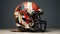 Photorealistic Basquiat-inspired American Football Helmet Sculpture