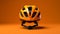 Photorealistic Bike Helmet On Orange Background - Gorpcore Inspired
