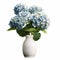 Photorealistic Blue Hydrangea In Modern Ceramic Vase