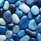 Photorealistic Blue Pebble Stones: Digital Gradient Blends And Monochromatic Harmony