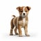 Photorealistic Brown And White Puppy: Crisp And Clean Advertisement Inspired Rendering