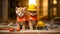 Photorealistic Cats in Construction Gear - Captivating Illustrations of Lifelike Feline Workers