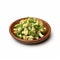 Photorealistic Cauliflower Salad In Wooden Bowl Concept Illustration