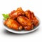 Photorealistic Chicken Wings On White Background