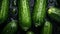 Photorealistic Close-up Shots Of Cucumbers With Water Droplets