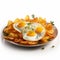 Photorealistic Composition Of Eggs And Chips On A Plate