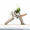 Photorealistic Cricket Man In Green With Unique Character Design