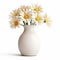 Photorealistic Daisy In Modern Mat Ceramic Vase - Free Commercial Use