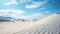 Photorealistic Desert Landscape With White Dunes And Clouds