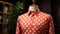 Photorealistic Detail Orange Shirt With White Dots