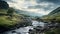 Photorealistic Dreamy Glen In The Hindu Yorkshire Dales Landscape