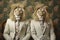 Photorealistic Faded Photograph of Roaming Lions, Generative AI