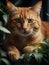 photorealistic ginger cat green eyes