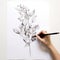 Photorealistic Hand Drawing Of A Botanical Abundance In Monochromatic Palette