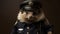 Photorealistic Hedgehog Police Officer With Detailed Costume