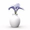 Photorealistic Iris In Modern Mat Ceramic Vase