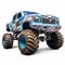 Photorealistic Limo Monster Truck On White Background