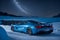 A photorealistic McLaren 720S parked under a moonlit winter sky starry frozen lake generative by Ai