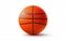 Photorealistic orange basketball ball icon, cast shadow isolated on white background. March madness poster design. Minimalistic