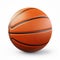 Photorealistic orange basketball ball icon isolated on white background. March madness poster design. Minimalistic banner, three