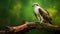 Photorealistic Osprey On Mossy Branch With Spectacular Backdrop