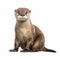 Photorealistic Otter With Strong Facial Expression On White Background