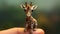 Photorealistic Painting Of A Giraffe Sitting On A Finger
