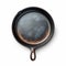 Photorealistic Pastiche: Cast Iron Skillet On White Background