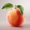 Photorealistic Peach Rendering With Water Drops - Advertising Art
